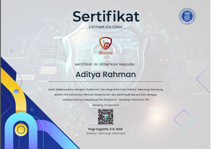 Bronze Award · Responsible Vulnerability Disclosure
